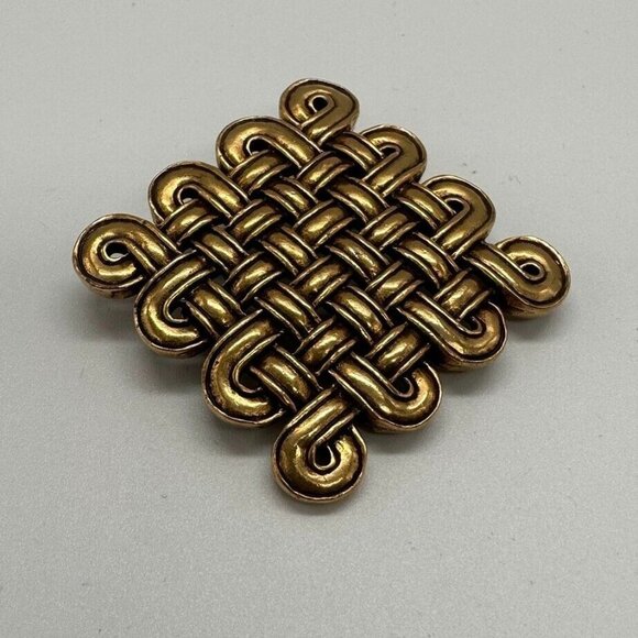 Metropolitan Museum of Art MMA Brooch Gold Tone Celtic Knot Vintage '93 - Picture 2 of 6